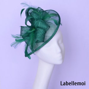 New emerald green fascinator Teardrop Sinamay hatinator Royal Wedding Kentucky Derby hat Church Ascot hat Braids maid Mother of the bride