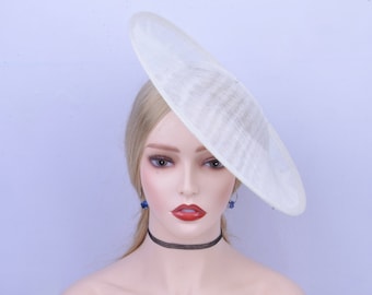 Ivory Sinamay Saucer Fascinator Base, DIY Millinery Art