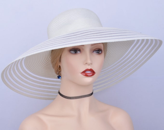NEW Extra Large Brim Cream Derby Hat Ascot Hat Royal Wedding - Etsy
