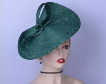 NEW Large Emerald green fascinator saucer hatinator Church hat Kentucky Derby hat Ascot hat Royal Wedding hat Tea Party Mother of the bride