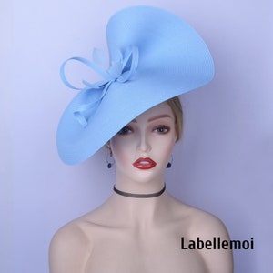 New exclusive Powder blue fascinator large saucer hatinator baby blue Derby hat light blue Ascot hat Wedding hat Mother of the bride Easter