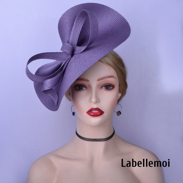 Exclusive Plum Lavender Purple fascinator large saucer hatinator Church hat Derby Ascot hat Wedding hat Tea Party Mother of the bride Gifts