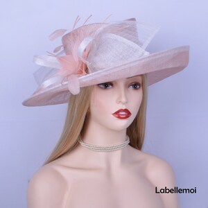 NEW Arrival Light Pink/white Dusty Pink Blush Kentucky Derby Hat Large ...