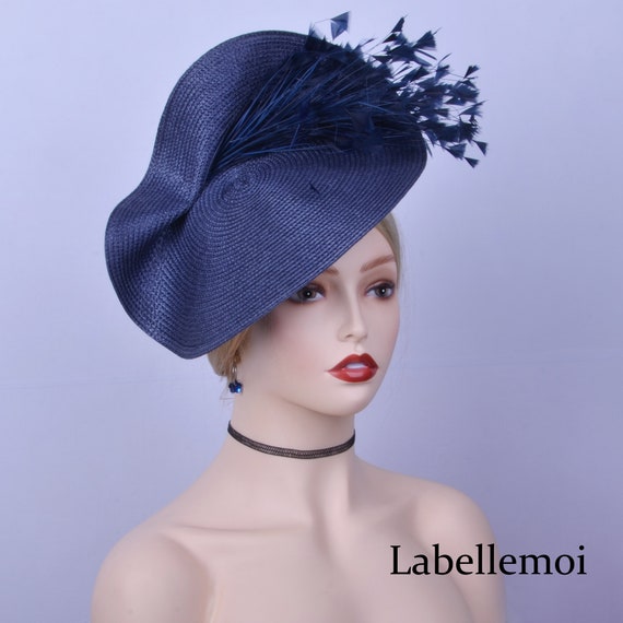 New Navy Blue Fascinator Disc Saucer 