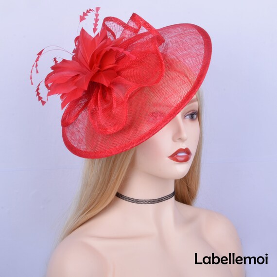 NEW Large Red Fascinator Sinamay Base 