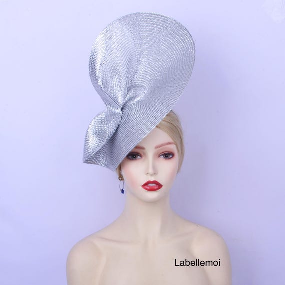 Metallic Silver Kentucky Derby Hat Wedding Church Tea Fascinator Brimmed O/S M489( Silver/Light Gray )Kentucky Derby Hat Church Hat  main image 2