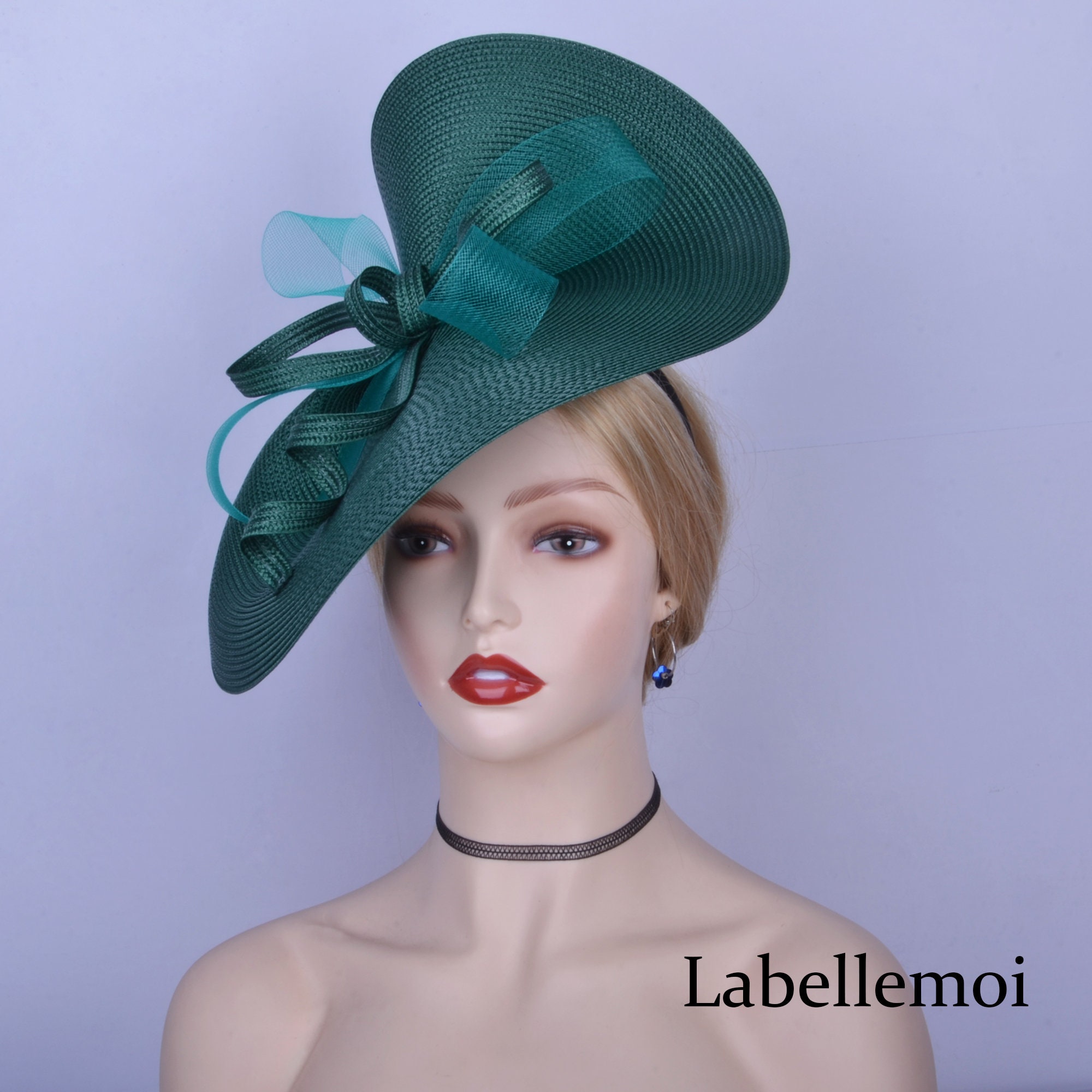 Green hat Emerald green hat Green wedding hat Ascot hat Wedding hat