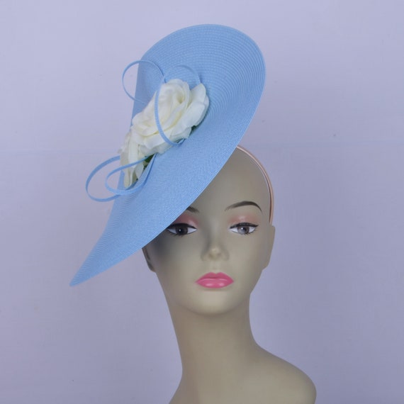 pale blue wedding hat