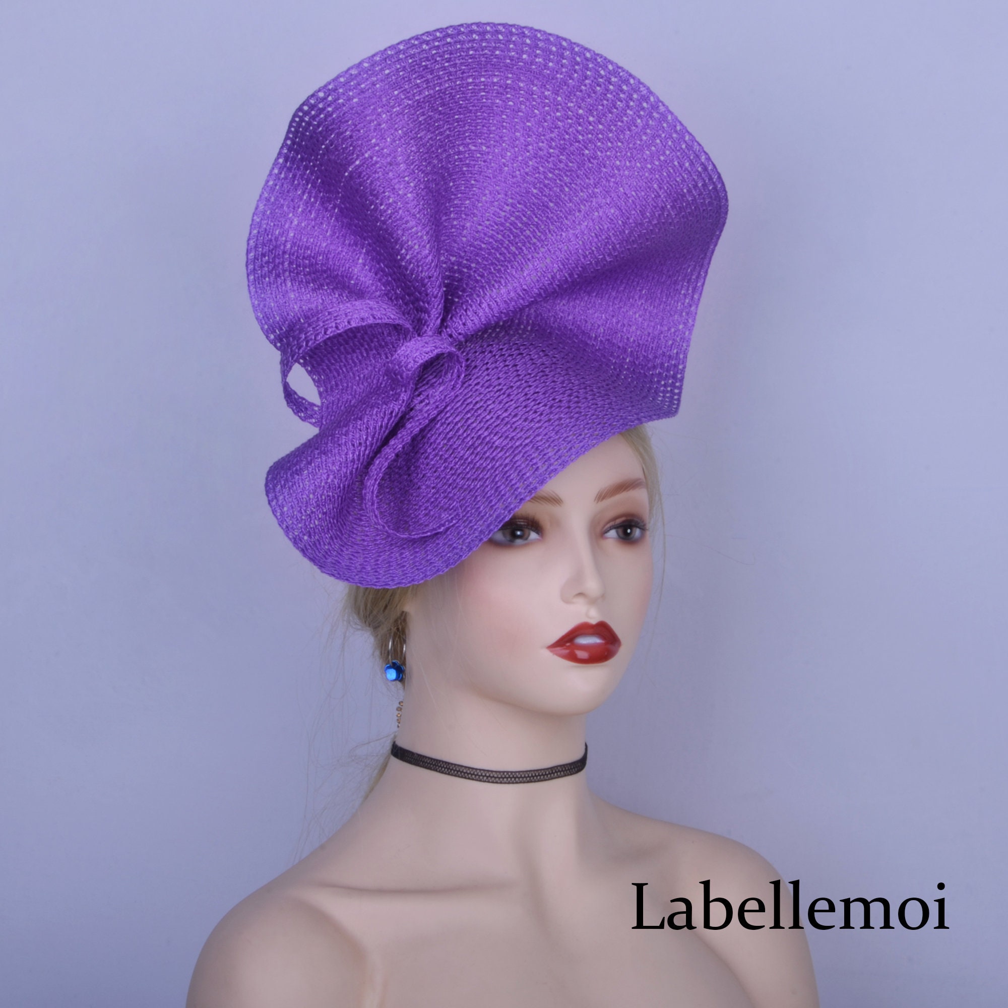 Purple Saucer Hatinator, Kentucky Derby Ascot Races Hat - Etsy display picture 2