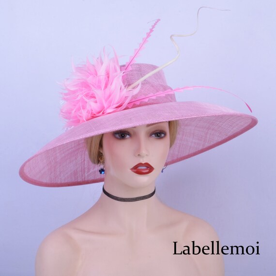 Pink Sinamay Hat Kentucky Derby Hat 