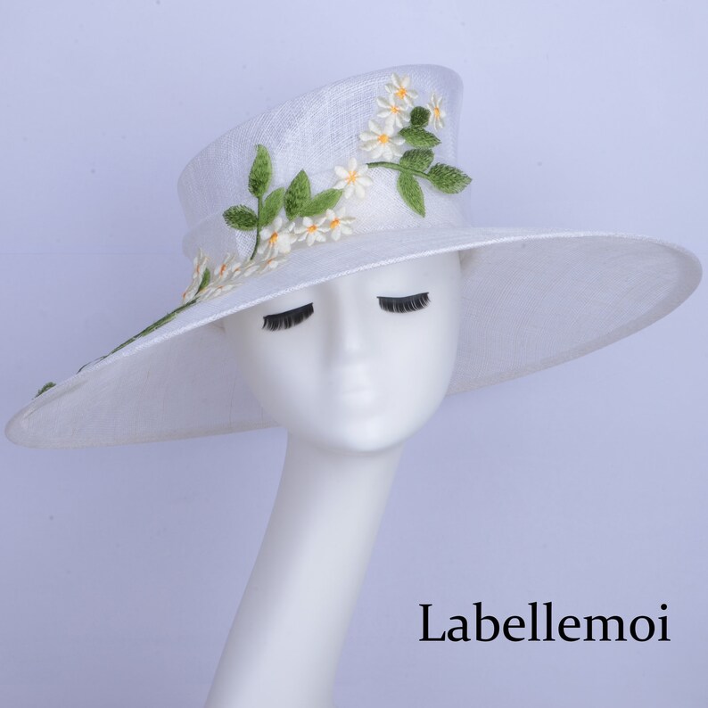Exclusive White Kentucky Derby Hat Large Sinamay Hat Dress Etsy