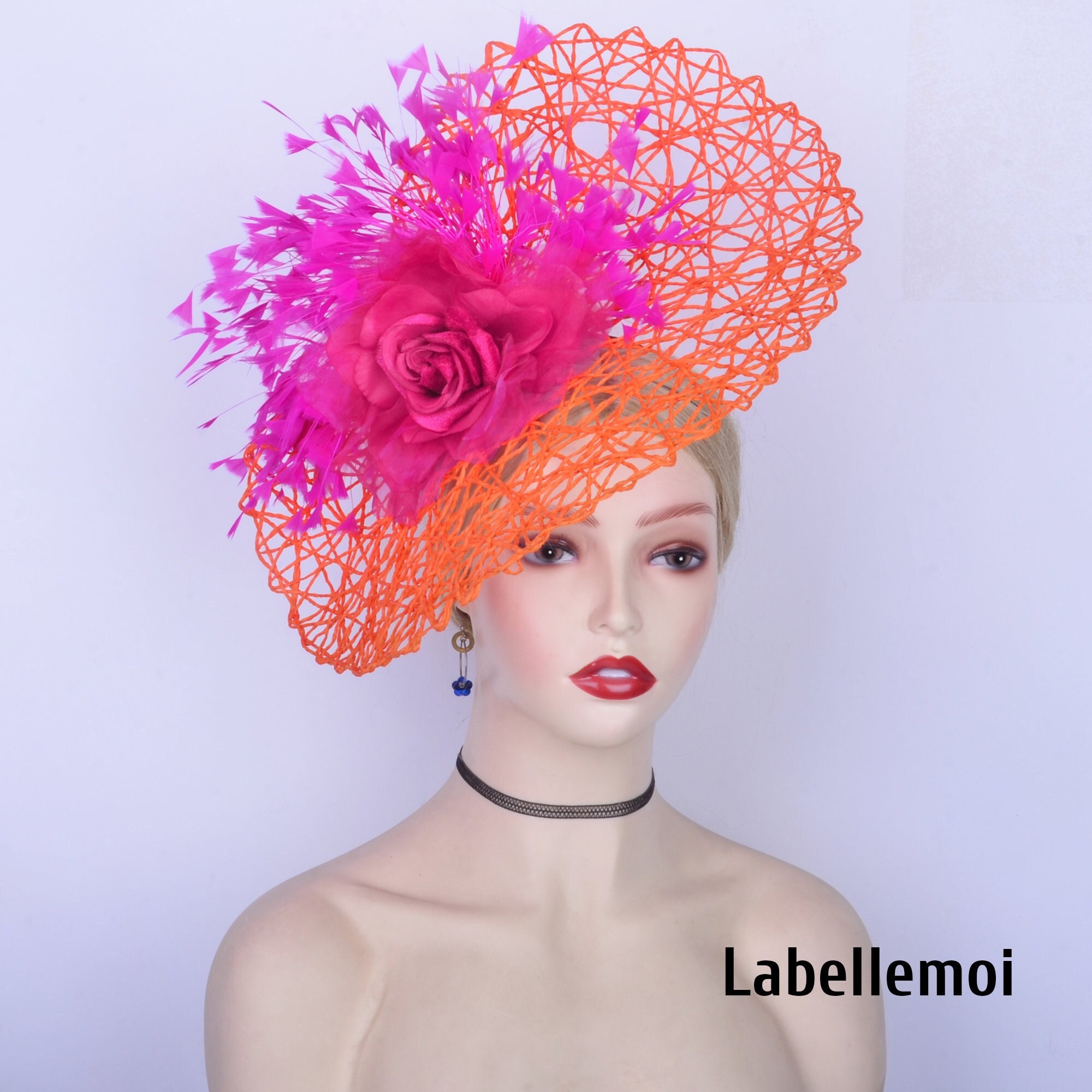 pink and orange headpiece
