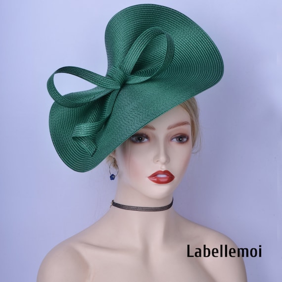 Exclusive New Emerald Green Fascinator Large Saucer  display picture 1