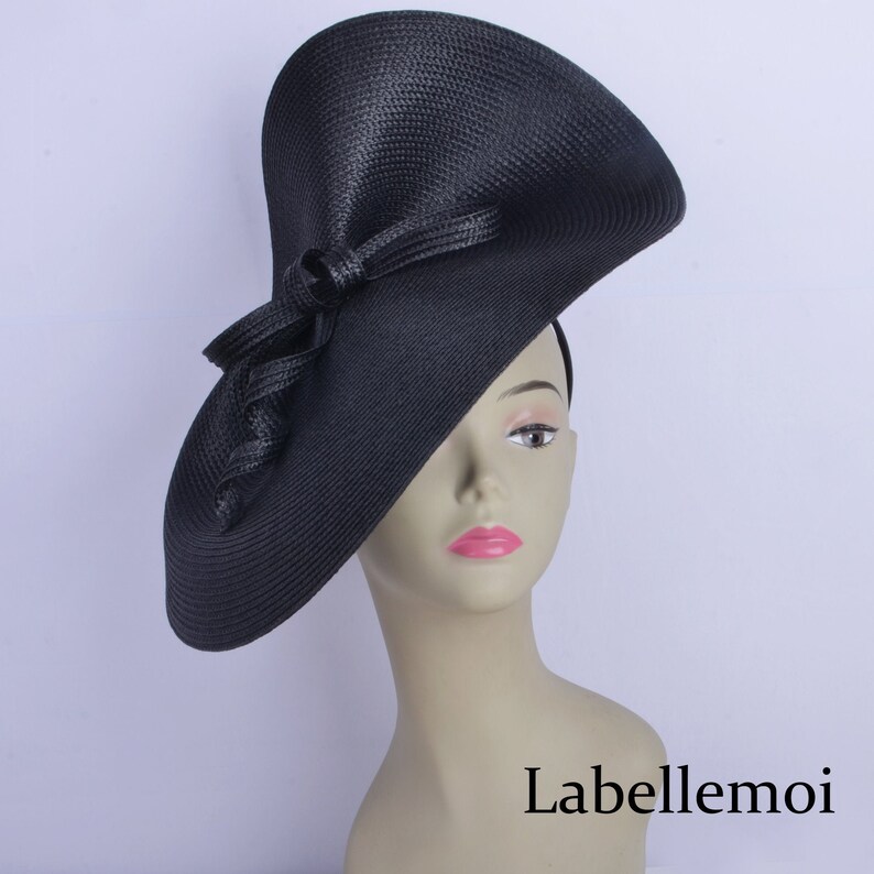 Exclusive Black Fascinator Large Saucer Hatinator Church Hat Etsy Canada