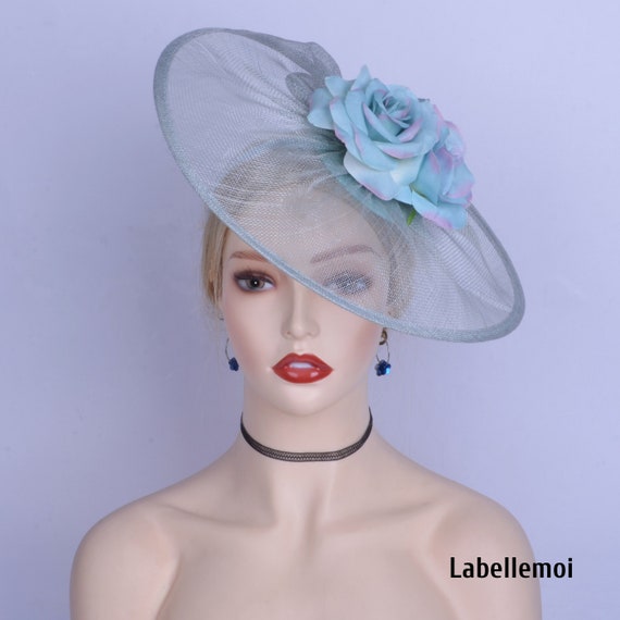 Exclusive Big Pale Blue Fascinator 