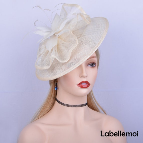 NEW Large Ivory Fascinator Sinamay Base 