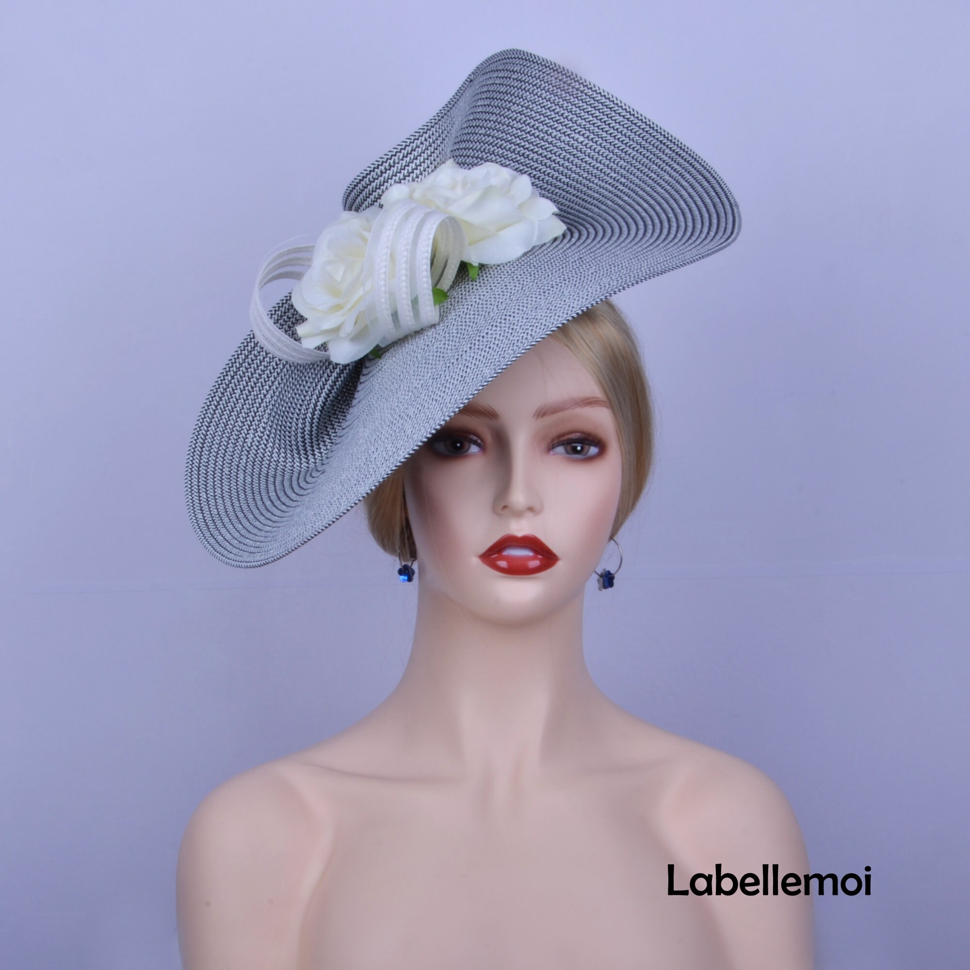 New Black/white Fascinator Large 