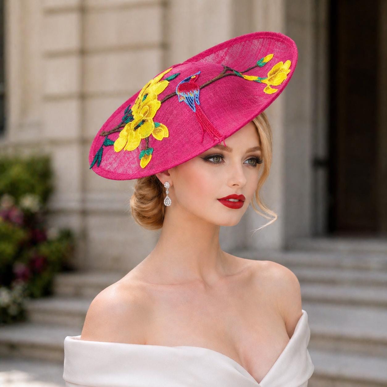 Chinoiserie chic hat Luckluccy Chinoiserie Coral Peony Floral Baseball Cap Asian  main image 3