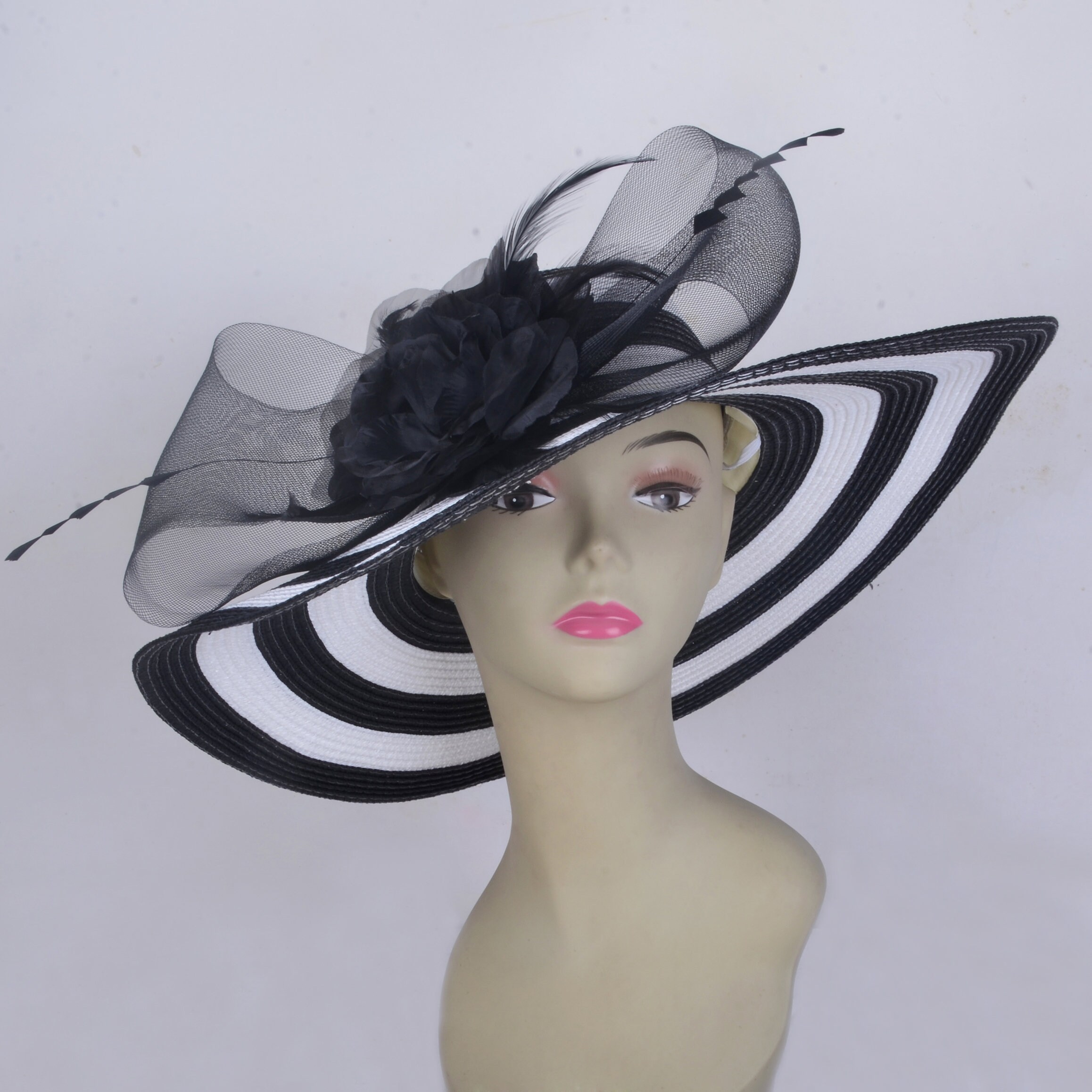 Exclusive Design Ladies Large Brim Black/white Kentucky