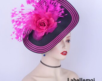 Royal Landon Black and Pink Fascinator hat- New iap_640x640.  main image 4