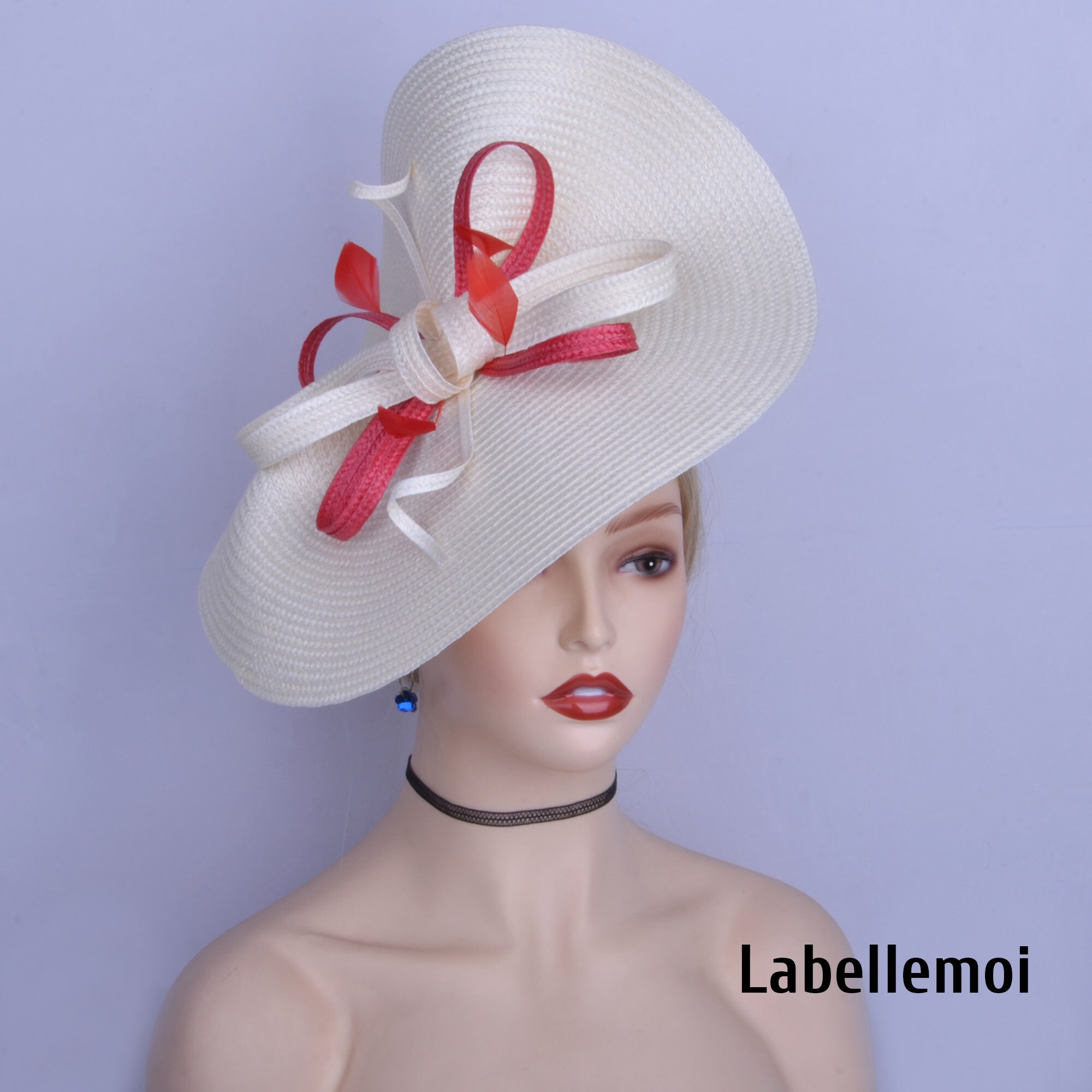 New Exclusive Yellow/white Fascinator Large Saucer Hatinator 