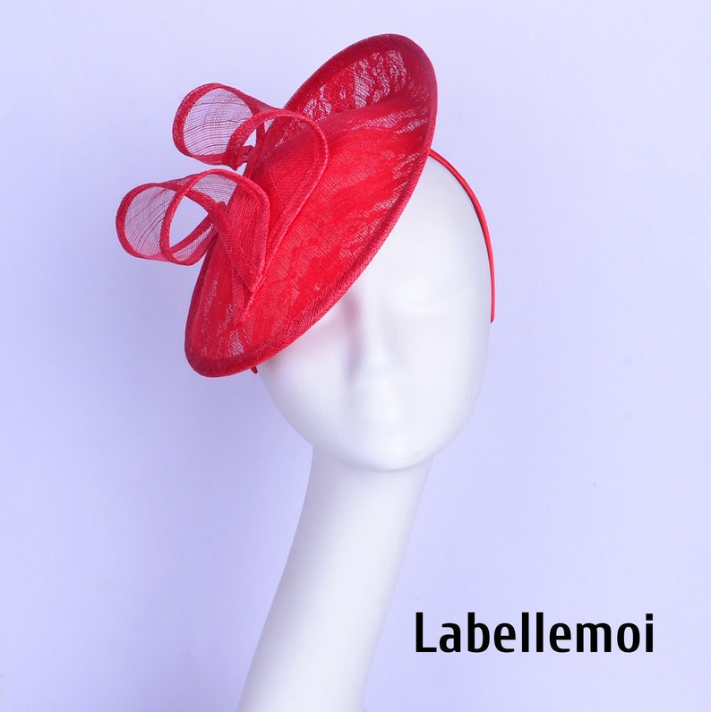 Sinamay Leaves Fascinator in Red
