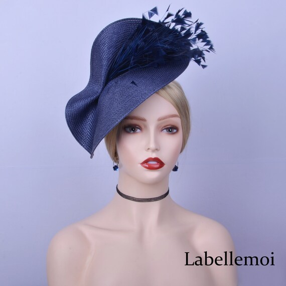 New Navy Blue Fascinator Disc Saucer 