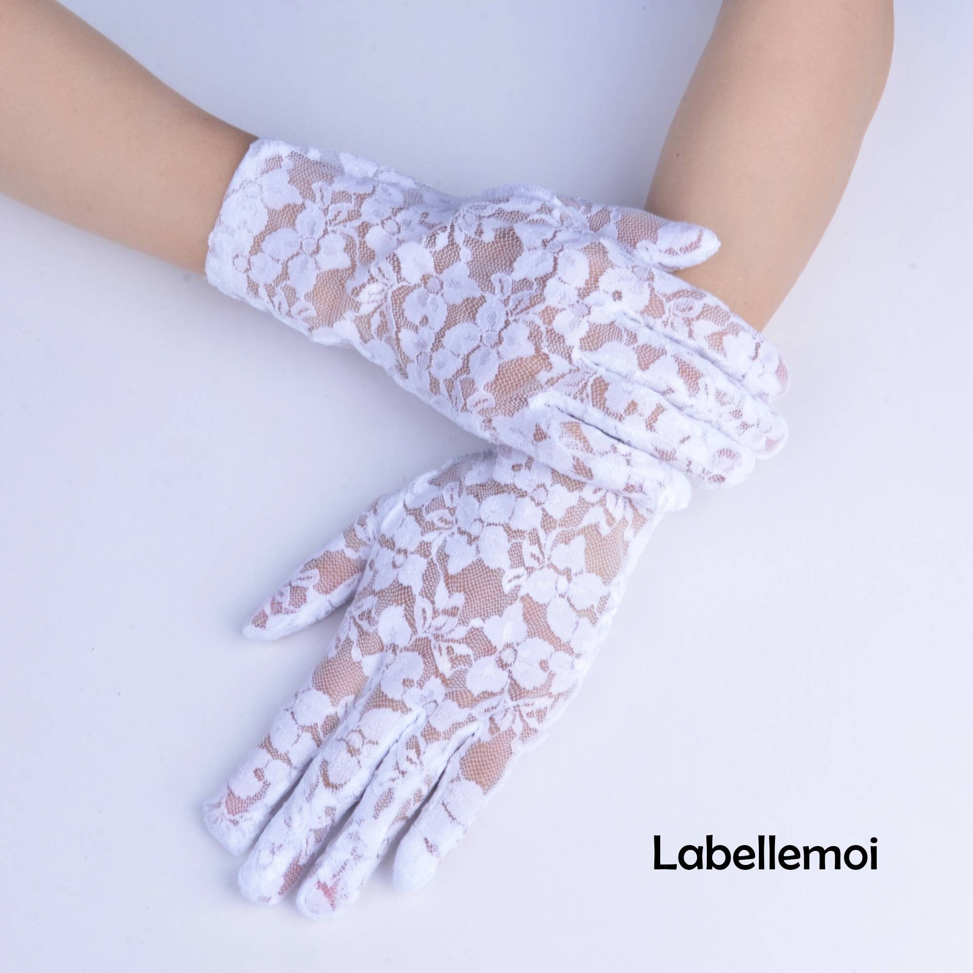 Elegant White Lace Glove Women's Wedding Gloves Short Gloves Elegant White Lace Glove Women's Wedding Gloves Short Gloves