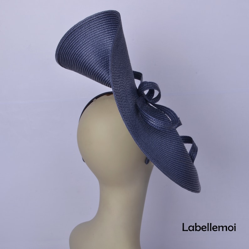 Exclusive Navy midnight blue fascinator large saucer hatinator Etsy