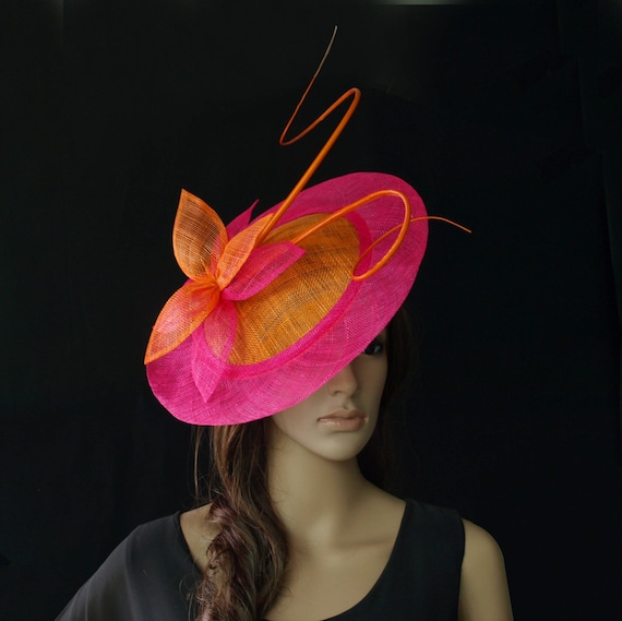 BIG Saucer Sinamay Fascinator Hat 