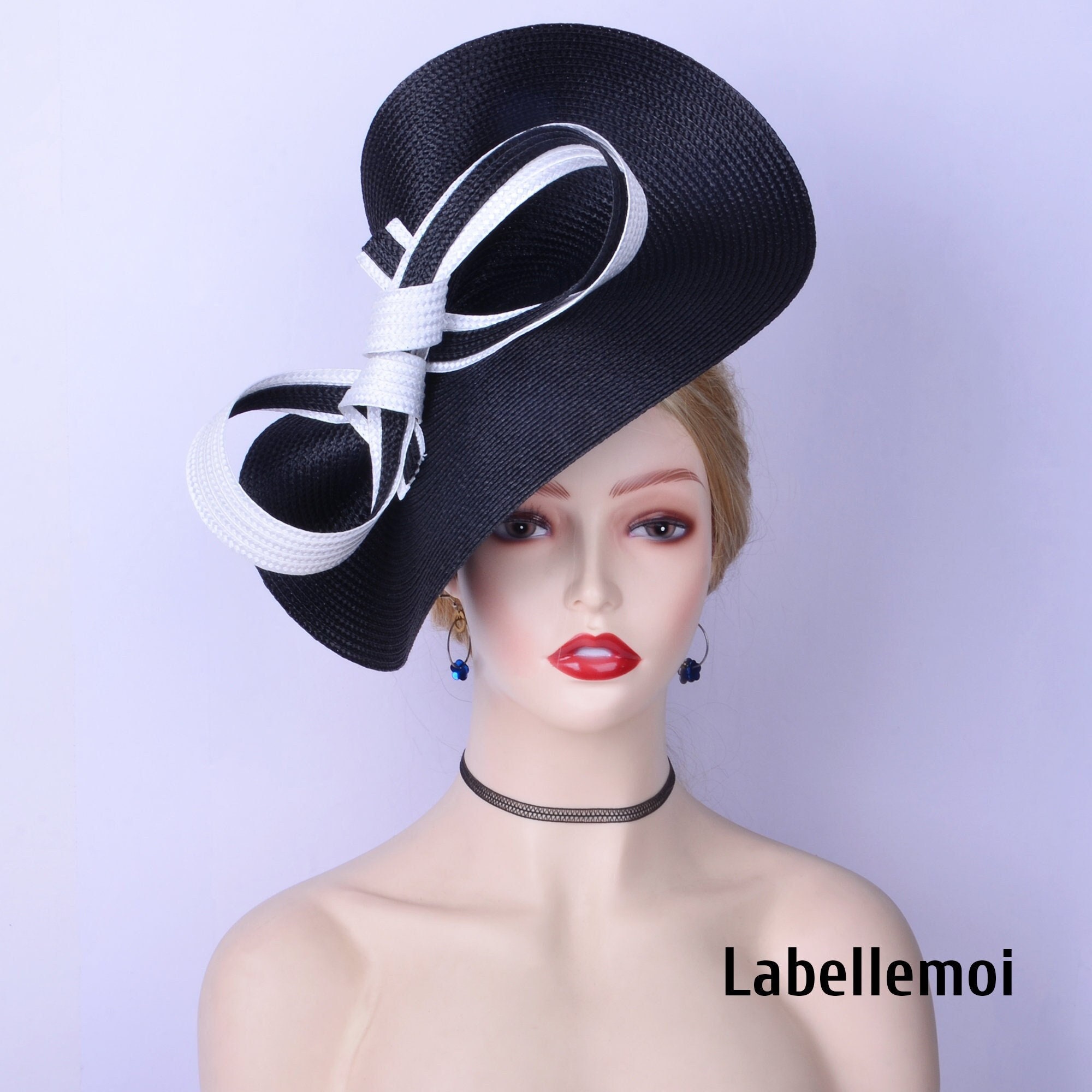 Exclusive Black/white Fascinator Ivory Two Tone Saucer