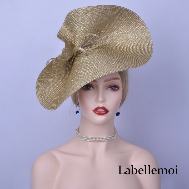 NEW Exclusive Metallic gold fascinator large saucer hatinator Etsy