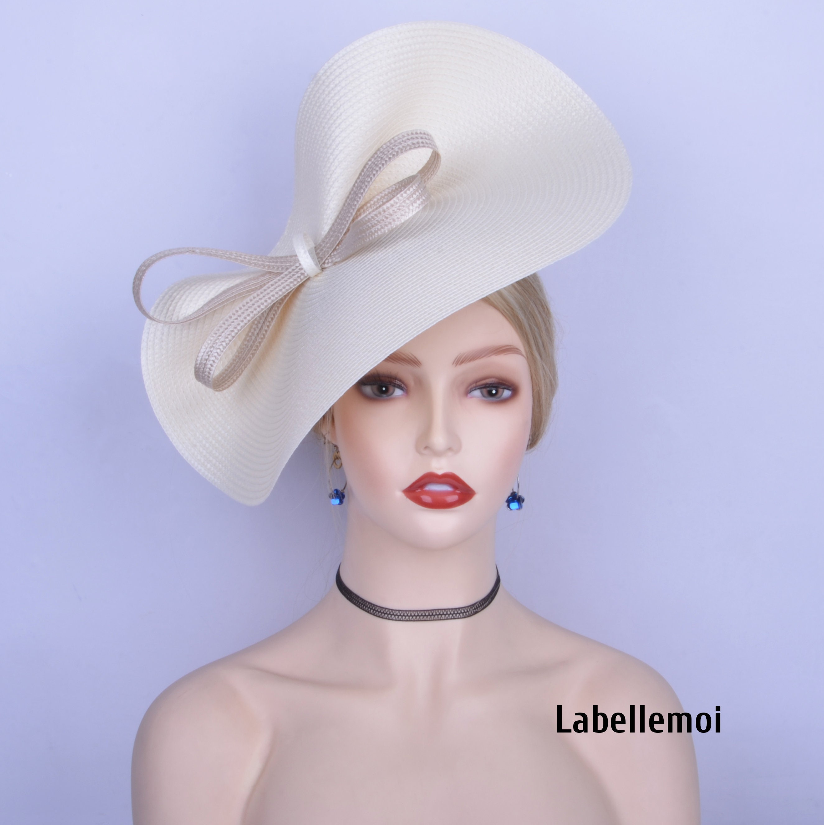Exclusive Ivory Cream/apricot fascinator large saucer Etsy