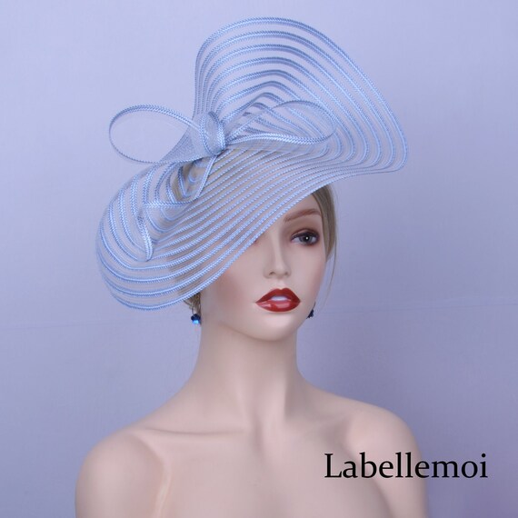 white Fascinator Large Saucer Hatinator 