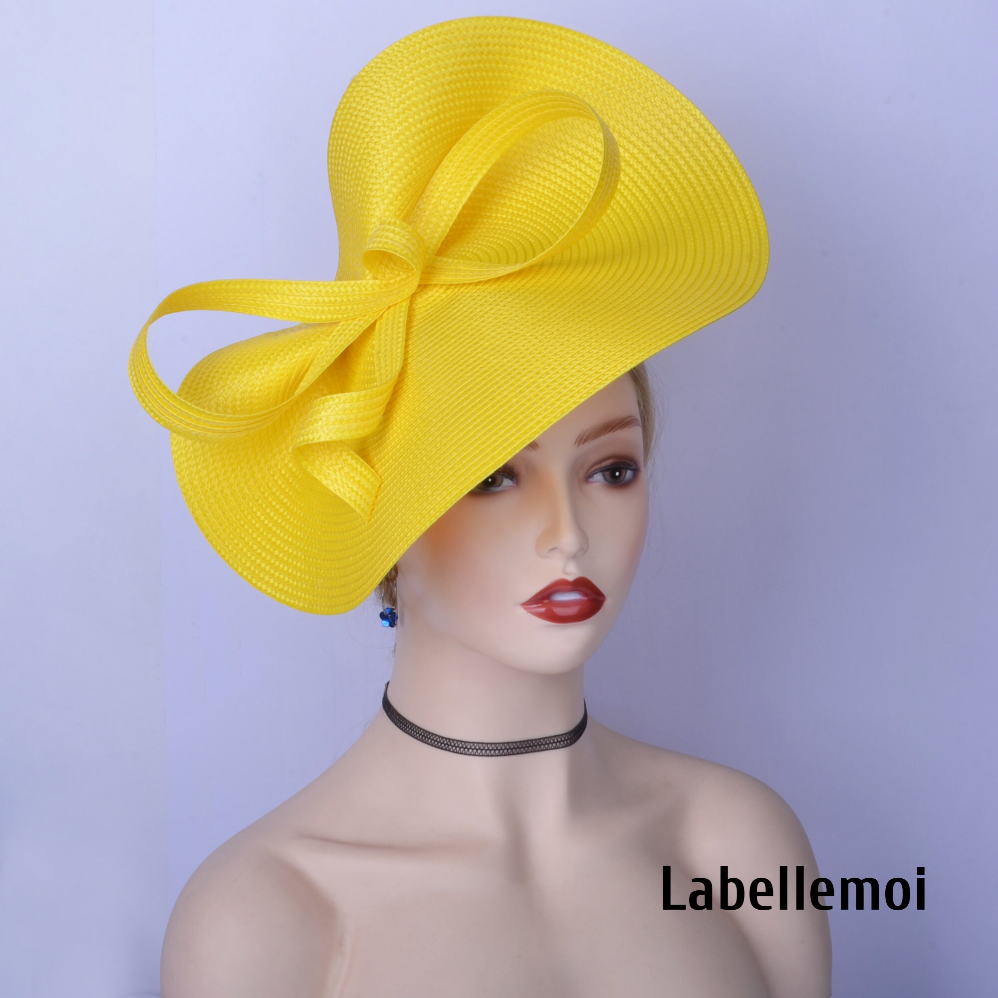 New Bright Yellow Fascinator Large 