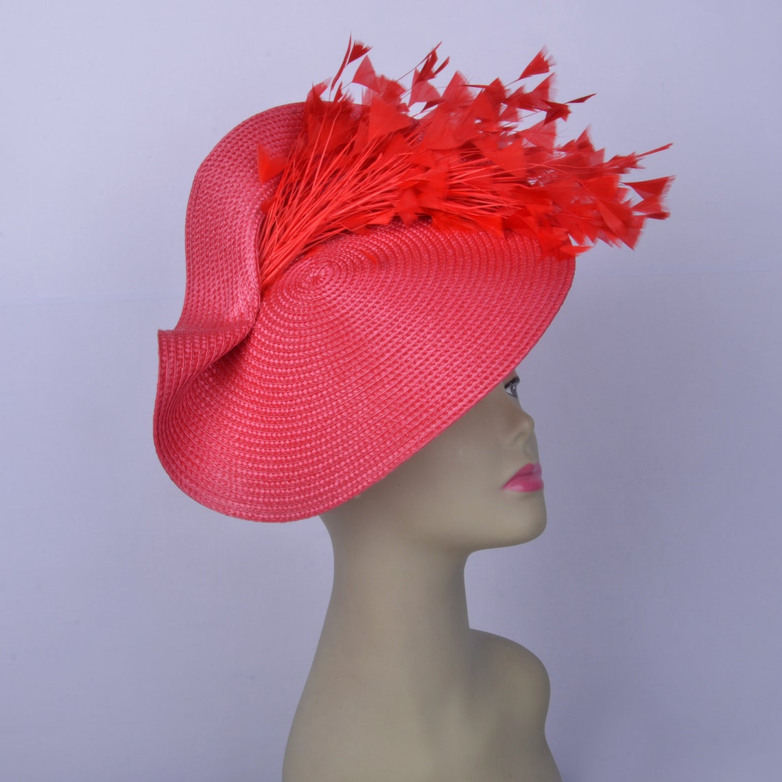 New Yellow Big saucer fascinator hatinator Church hat Derby Etsy