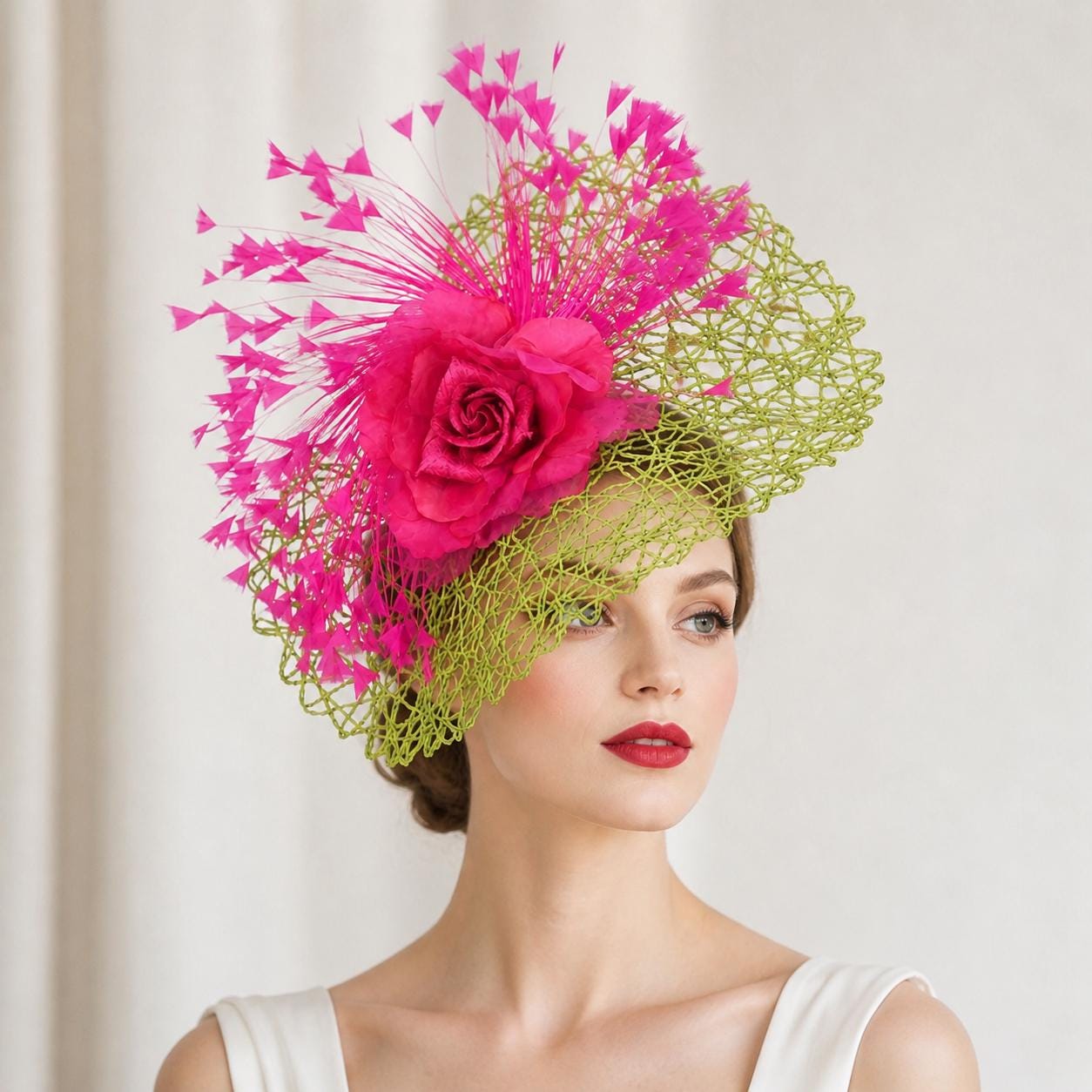 Women’s Decorative Pink Rose & Orange Butterfly Hat Hot Pink and Orange Hatinator - Etsy main image 2