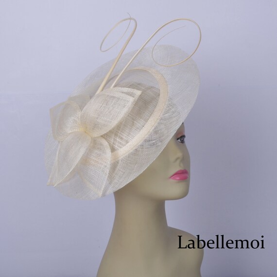 BIG Ivory Cream Saucer Sinamay 