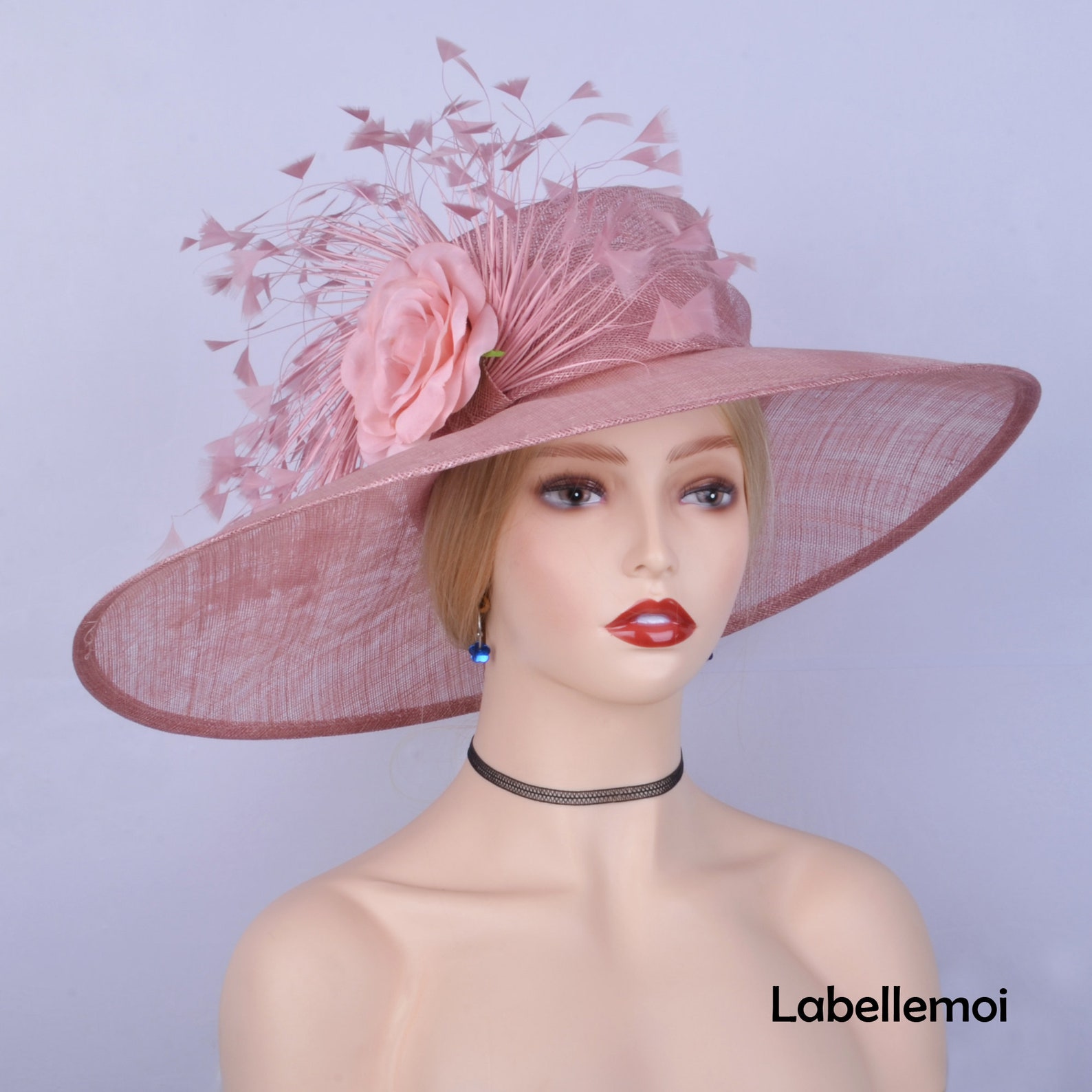 NEW Exclusive Blush Pink Derby Hat Large Sinamay Hat Church Etsy