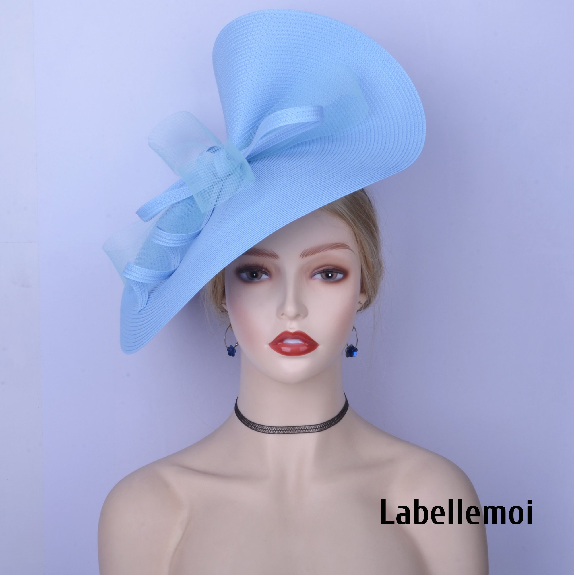 Powder Fascinator Large Saucer Hatinator Baby Blue - Etsy Israel