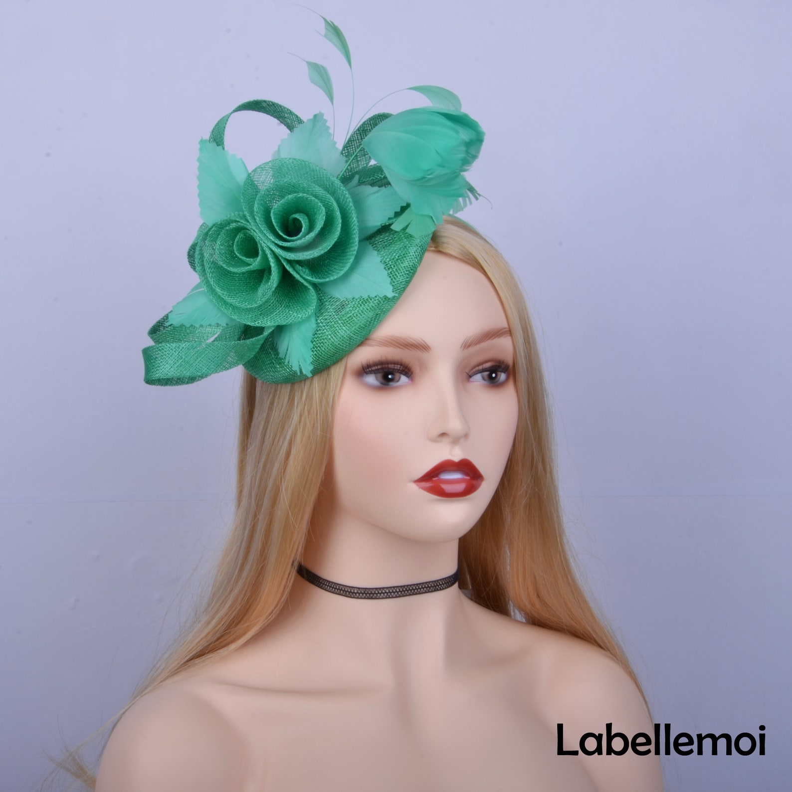 NEW design Jade green pillbox fascinator sinamay base hat Etsy