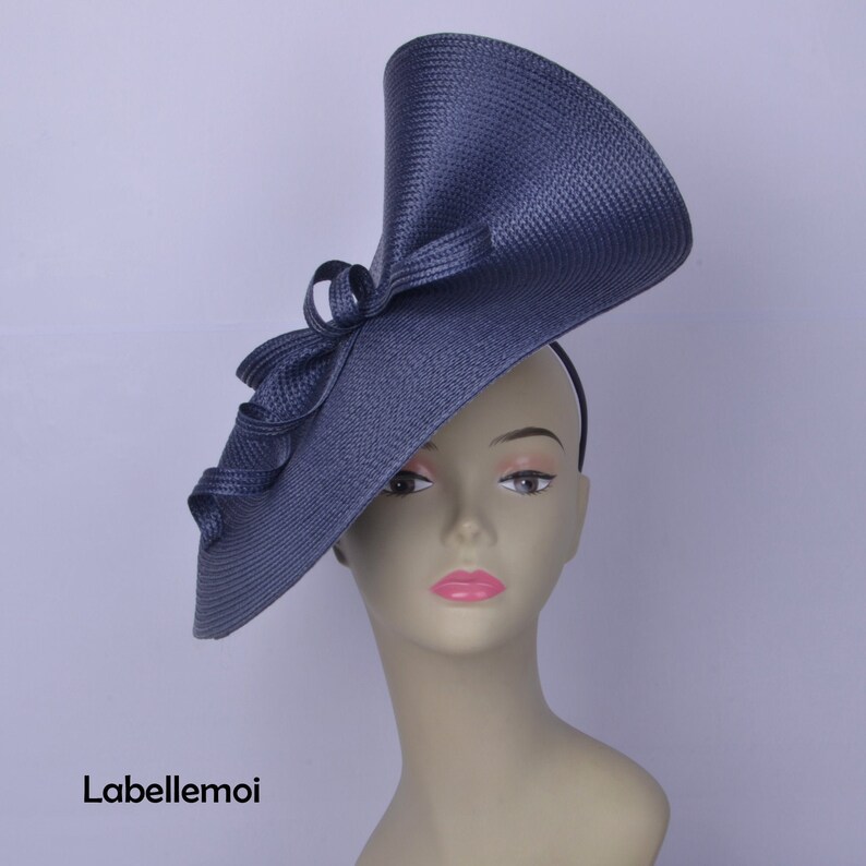 Exclusive Navy midnight blue fascinator large saucer hatinator Etsy