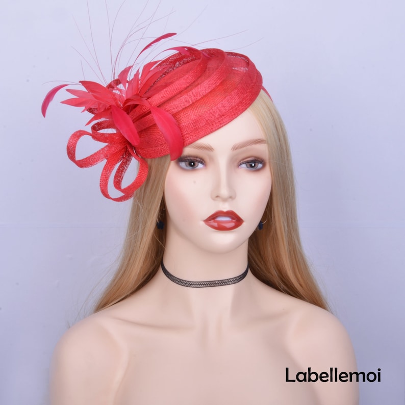New Red fascinator Kentucky Derby hat top hat saucer hatinator Etsy