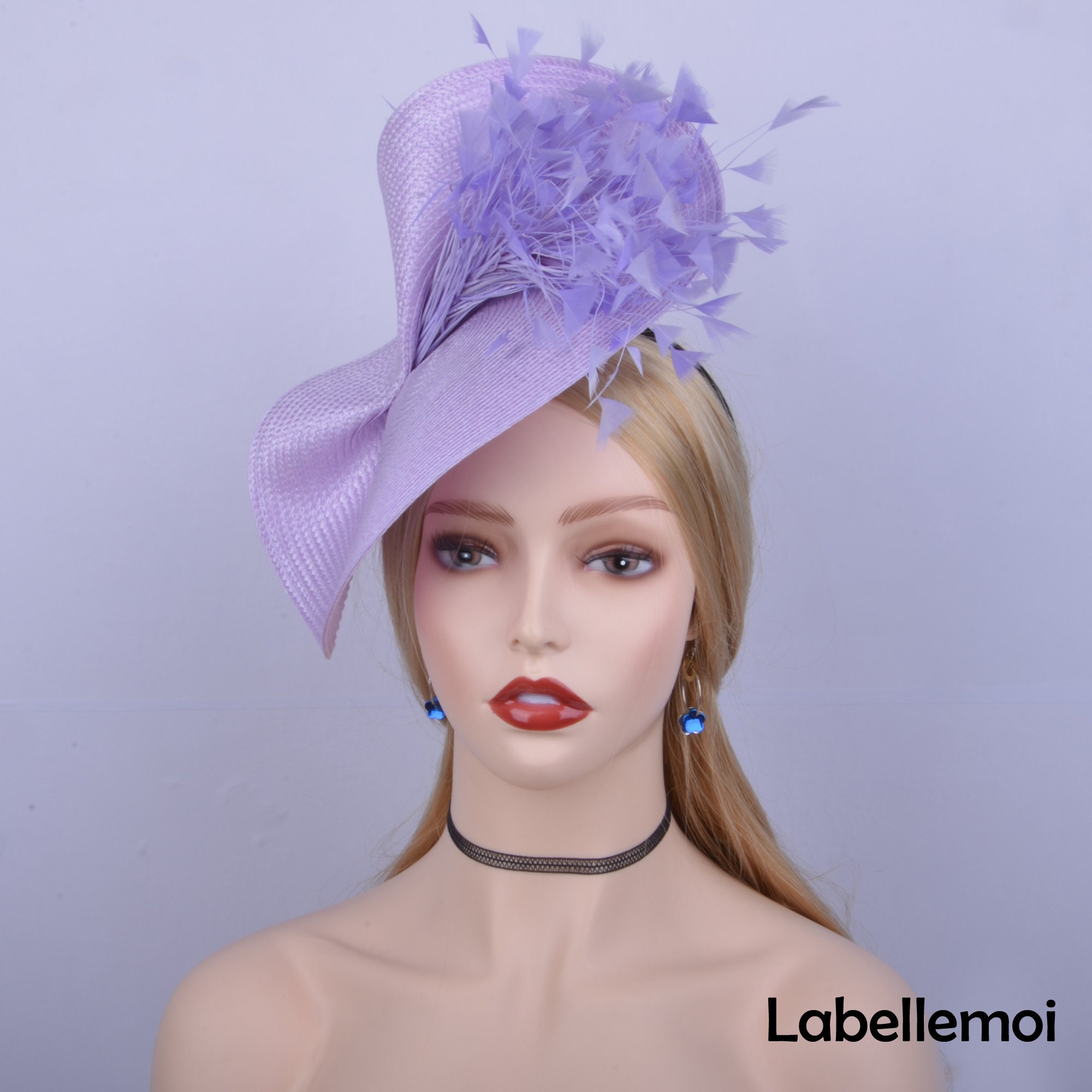 Elegant Purple Fascinator Hat with Dramatic Bow Stylish Purple Fascinator Hats Collection for Elegant Occasions main image 3
