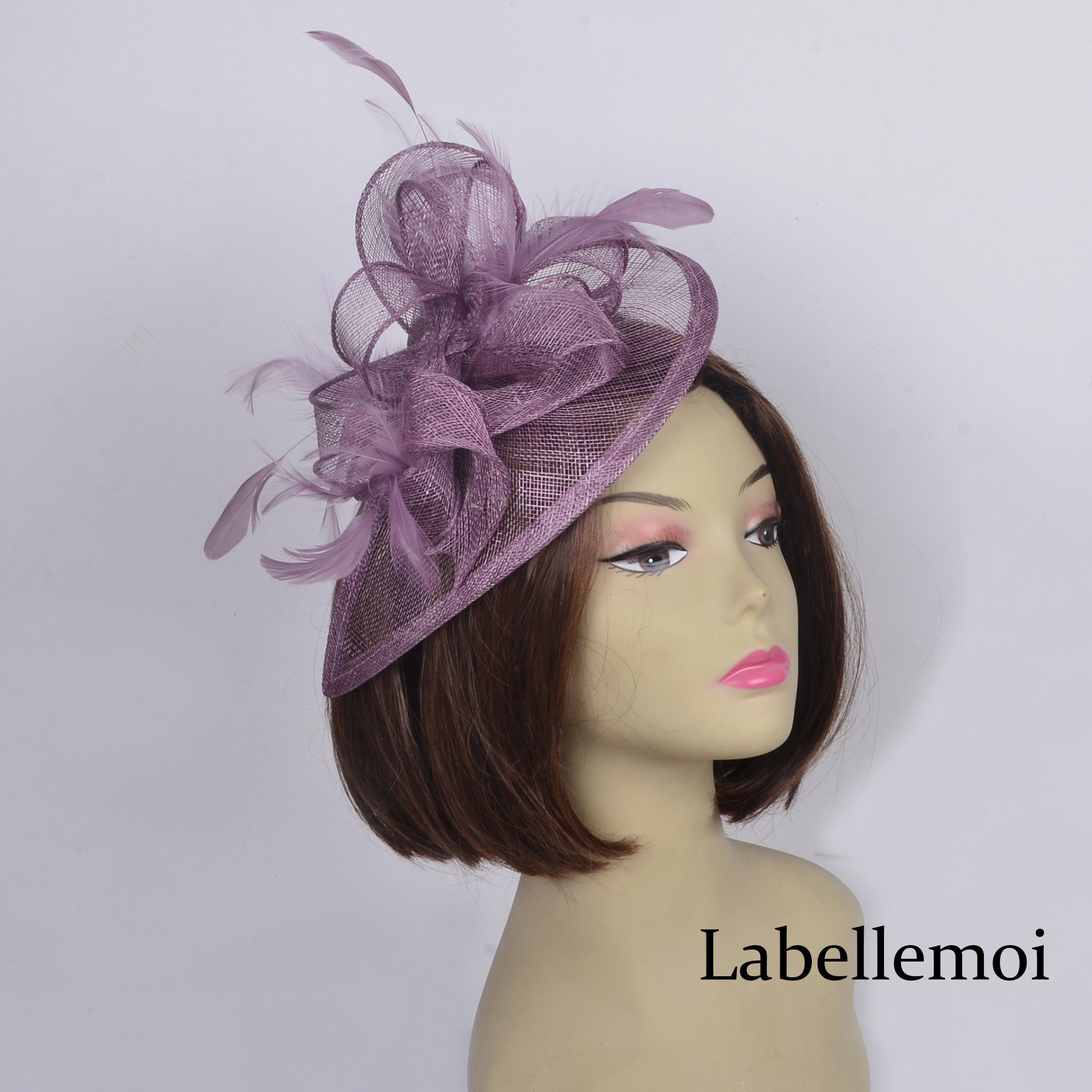 Light Purple, Lavender Knot Sinamay Headband Fascinator Classic-Sinamay-Sweet-Lavender  main image 4