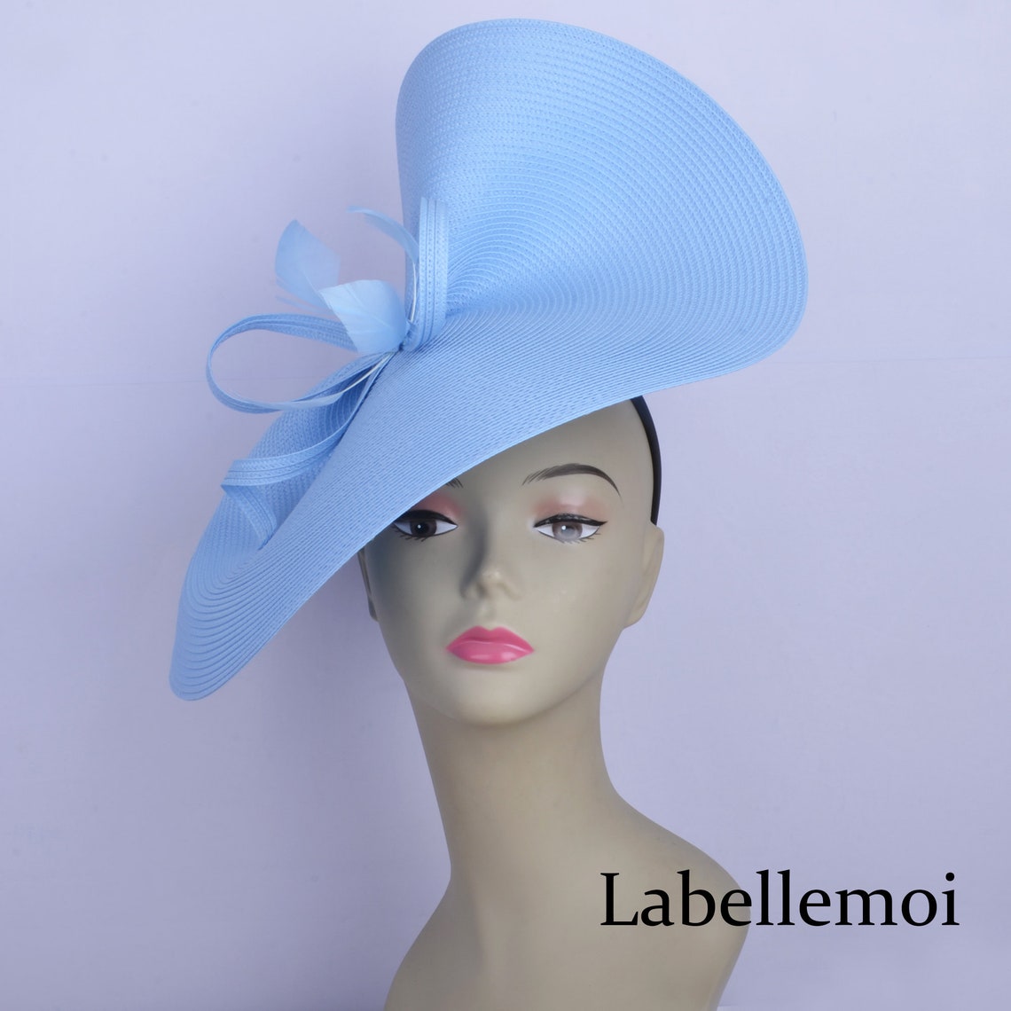 New Exclusive Powder Blue Fascinator Large Saucer Hatinator Etsy