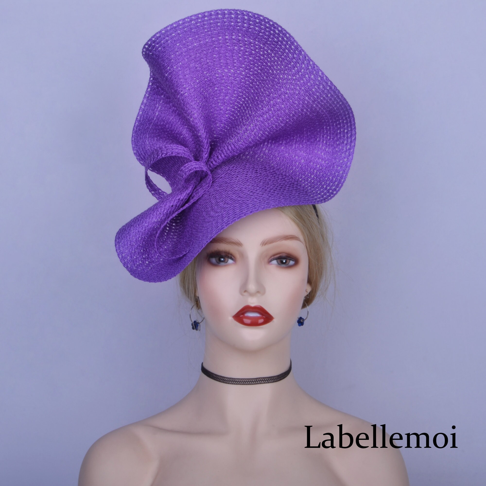 Moshita Couture Purple Muted Satin Hat 20230923_114329.jpg?v=1695497224 main image 2