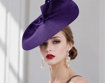 Purple Saucer Hatinator – Derby Hat, Wedding Ascot Fascinator