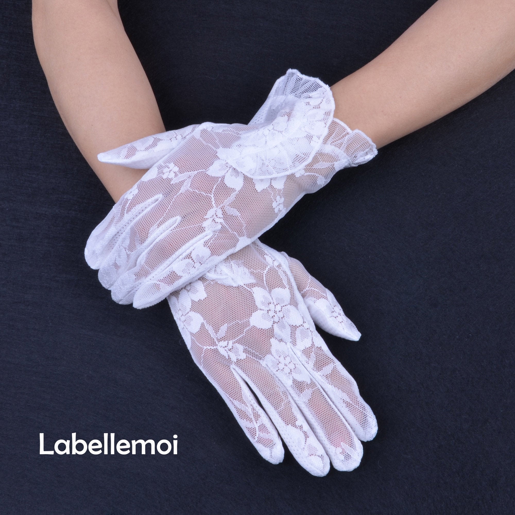 New Anti-uv Bridal White Lace Glove Women's Short Glove