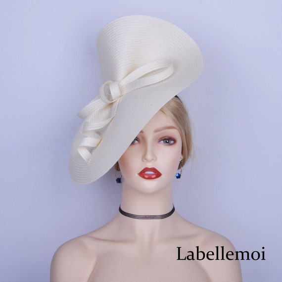 Ivory Straw Saucer Hatinator: Wedding, Races, Tea Party - Etsy display picture 3